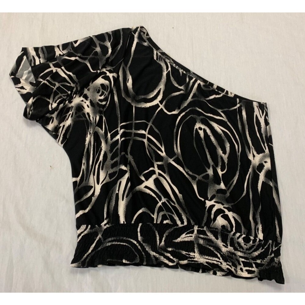 RAMPAGE WOMENS ONE SHOULDER BLOUSE SHIRT SIZE M